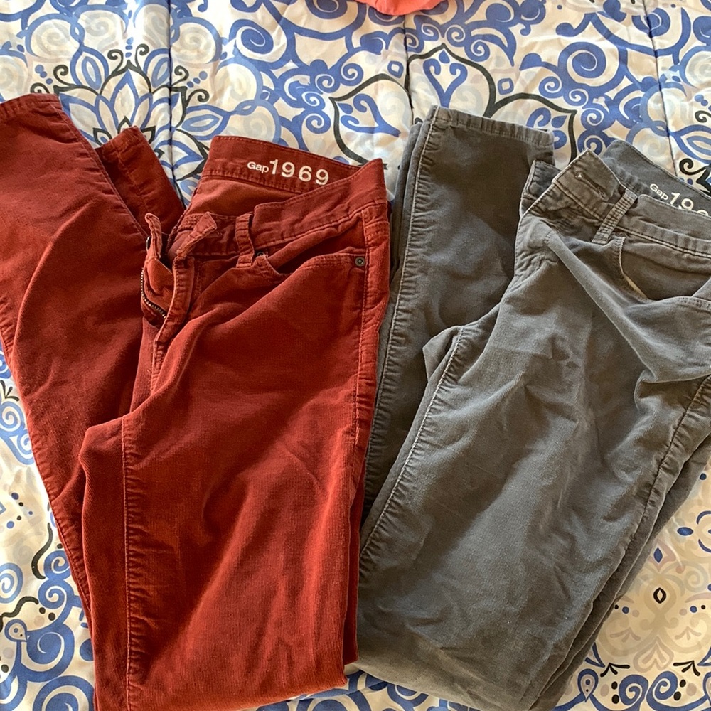 2 pairs LOT Gap 1969 Corduroy Skinnies size 0/25